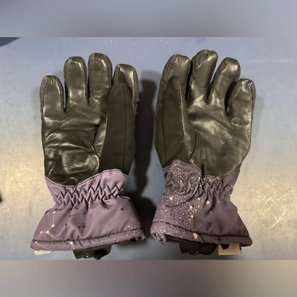 Obermeyer Kids Winter Ski Gloves – Purple Galaxy Print – Warm & Waterproof